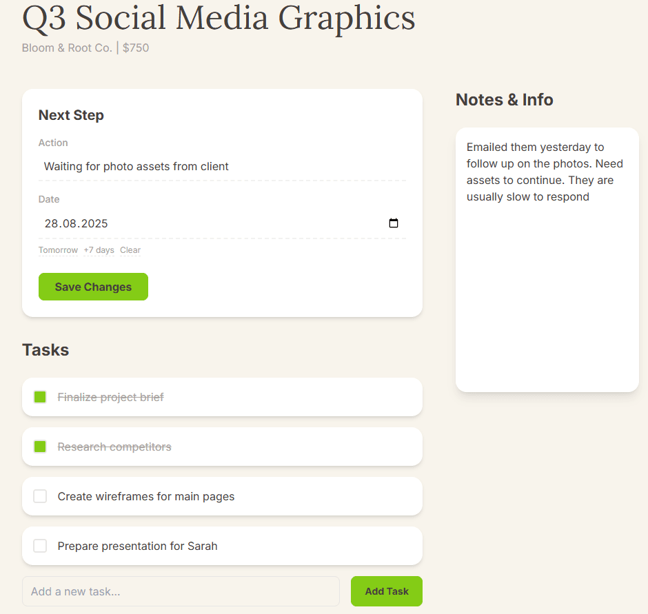A screenshot showing the calm and beautiful user interface of the Jornl app.